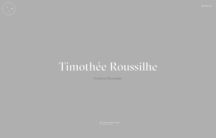 TR portfolio website with minimal design