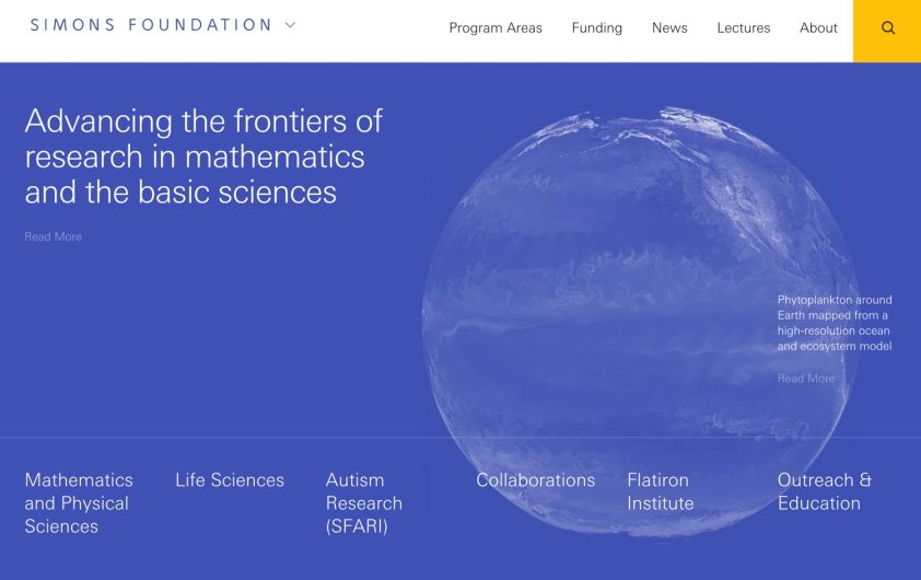 Simons portfolio website with modern typography