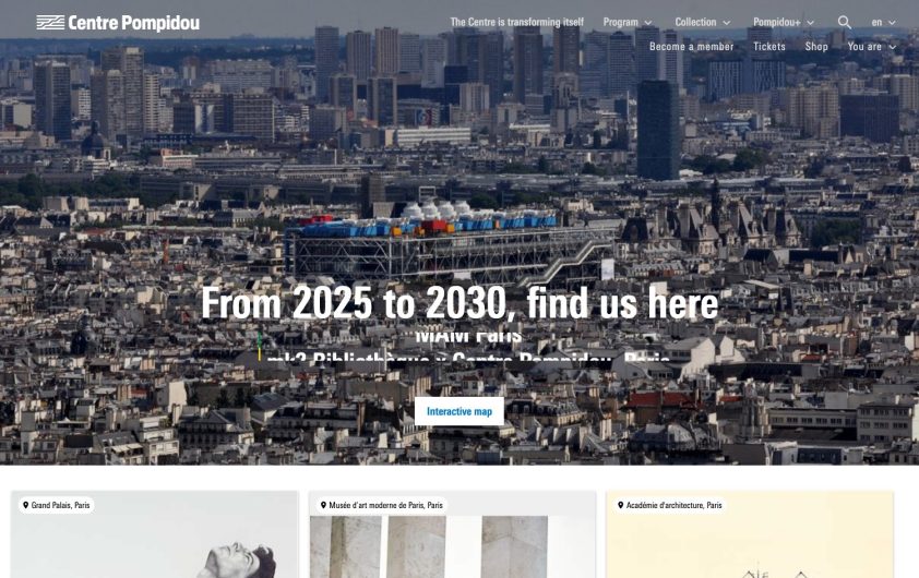 Centre Pompidou website screenshot