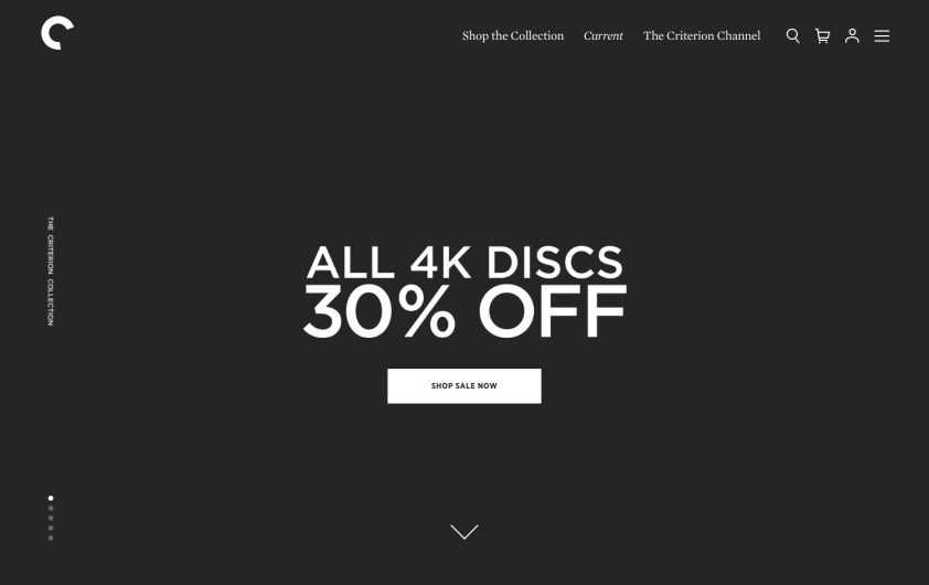 Criterion Collection website screenshot
