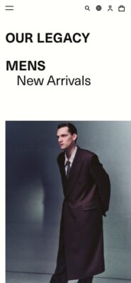 Our Legacy website on mobile, captured 2026-10-12