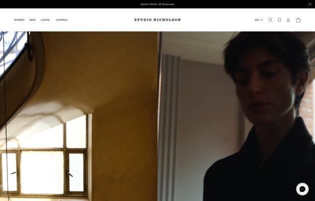 Studio Nicholson website on desktop, captured 2026-10-12