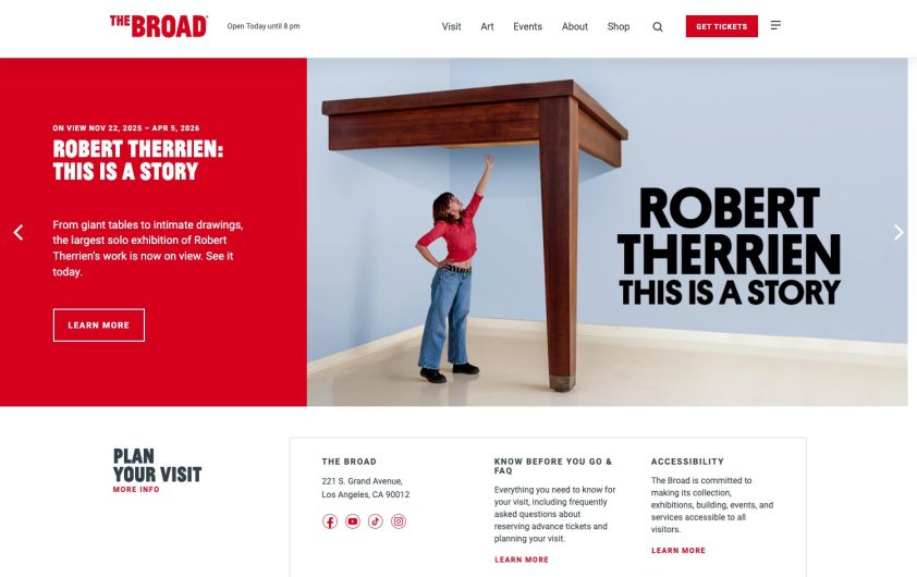 The Broad website screenshot