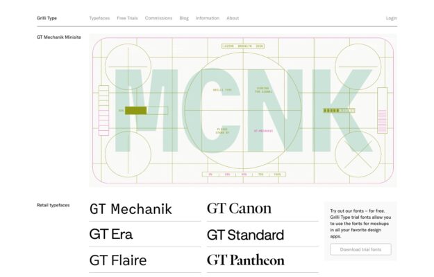 Grilli Type website on desktop, captured 2026-10-12