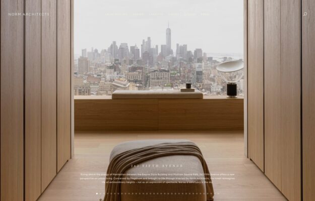 Norm Architects Copenhagen website on desktop, captured 2026-10-12