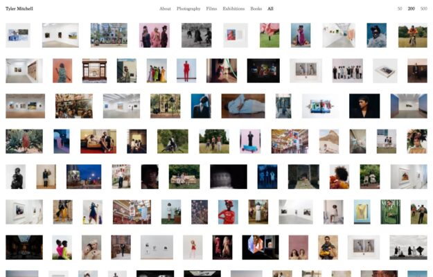 Tyler Mitchell website on desktop, captured 2026-10-12
