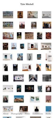 Tyler Mitchell website on mobile, captured 2026-10-12