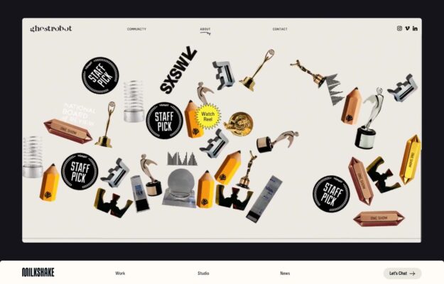 Milkshake Studio website on desktop, captured 2026-10-12