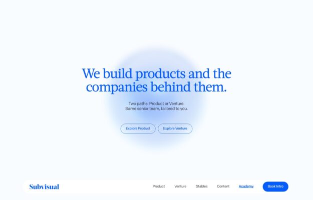 Subvisual website on desktop, captured 2026-10-12